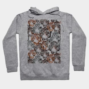 Seamless pattern illustration abstract graphic tiger faces art Hoodie